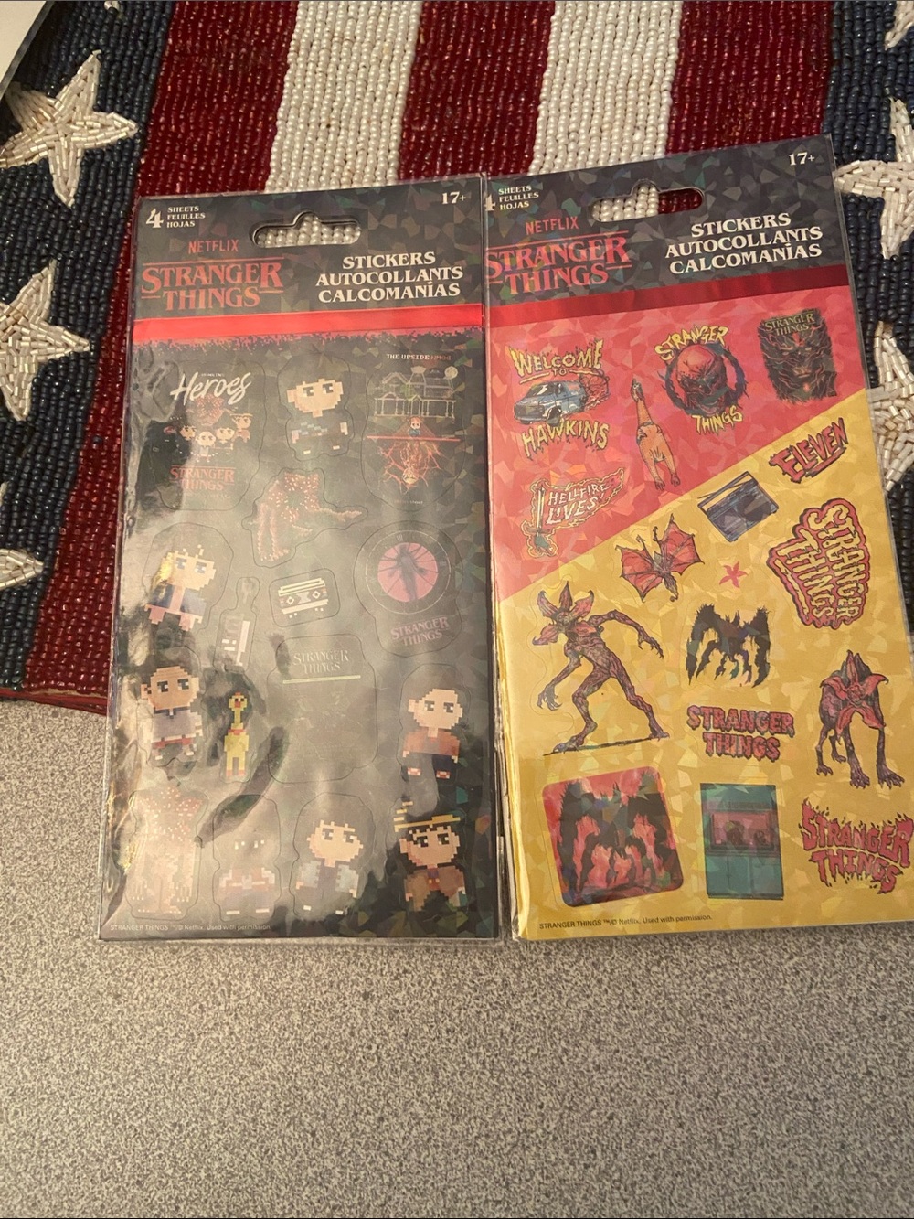 Netflix Stranger Things Sticker Sheets - Red, Black, Yellow